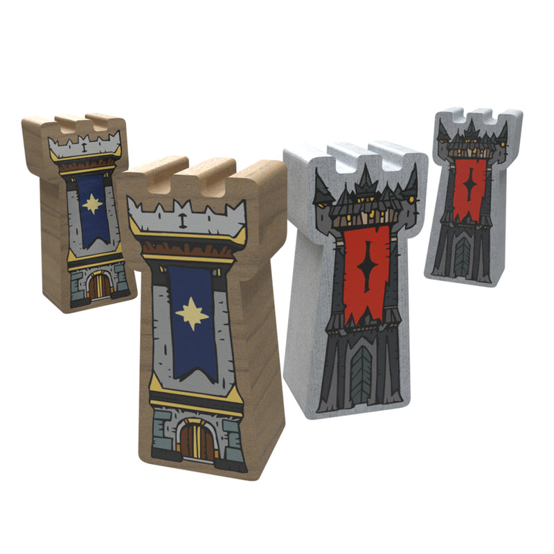 Load image into Gallery viewer, The Lord of the Rings: Duel for Middle-earth Board Game - sample fortress tokens.