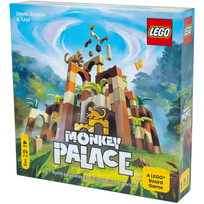 Load image into Gallery viewer, Monkey Palace Board Game front of box with image of lego tower and monkeys.
