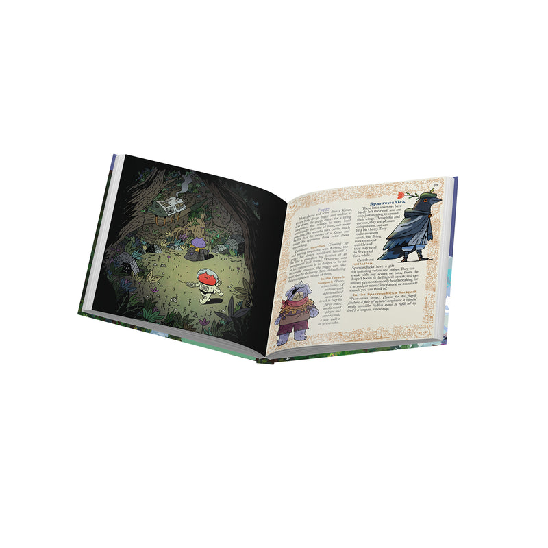 Load image into Gallery viewer, Open book with illustrations and text on a white background