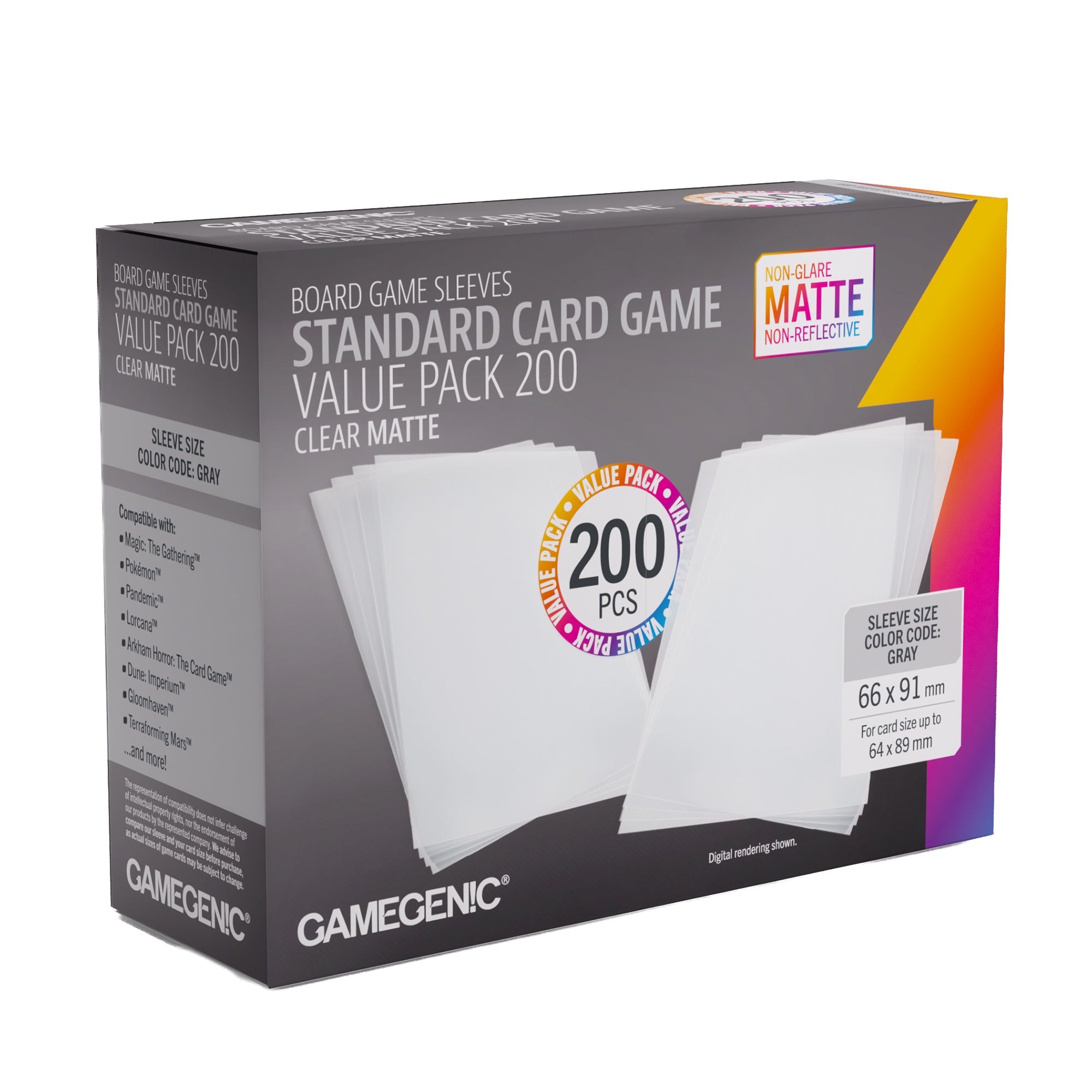 Gamegenic Matte Sleeves Standard Card Game-Size Value Pack 200 Asmodee USA Gamegenic Matte Sleeves Standard Card Game-Size Value Pack 200 Asmodee USA
