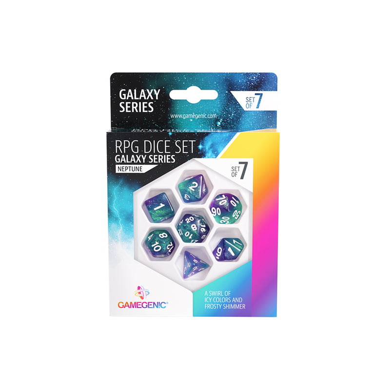 Load image into Gallery viewer, Galaxy Series - Neptune - RPG Dice Set (7pcs)
