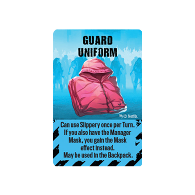 Load image into Gallery viewer, Zombicide Squid Game Expansion - Guard Uniform card that allows players to user 'Slippery' ability once per turn.