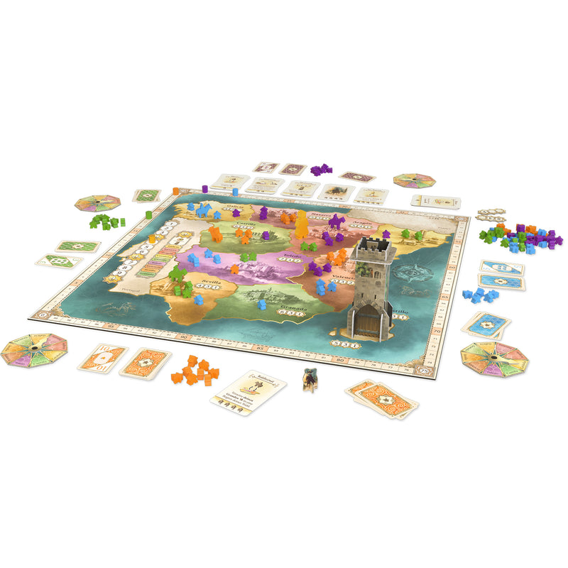 Load image into Gallery viewer, Board game setup of El Grande with gaming components.