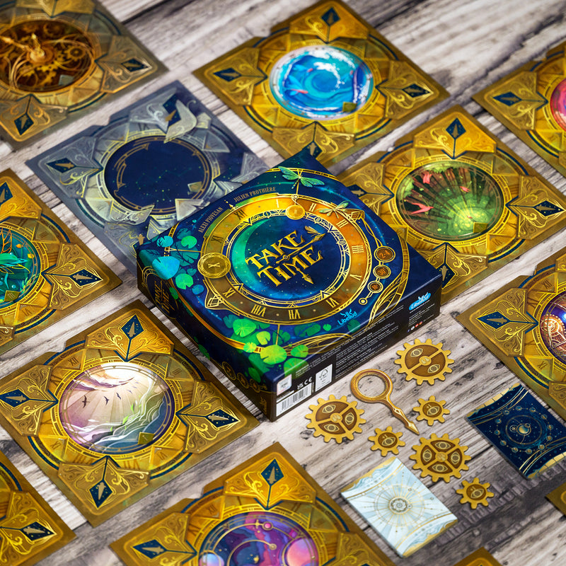 Load image into Gallery viewer, Take Time board game - box and sample components displayed.