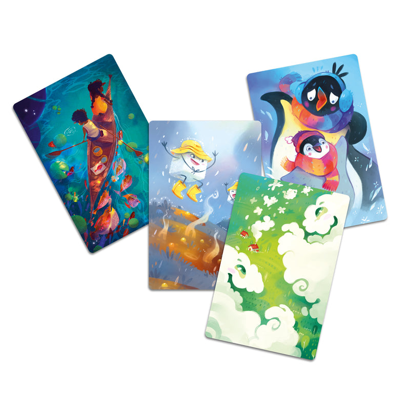 Load image into Gallery viewer, Dixit Kids Board Game - sample game cards with a variety of illustrations.