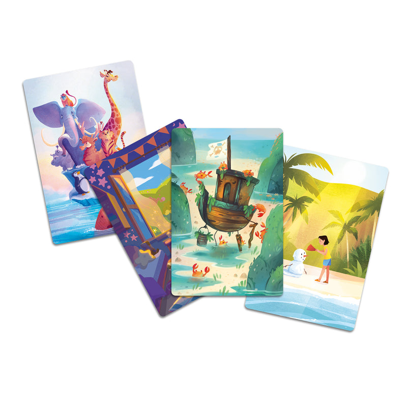 Load image into Gallery viewer, Dixit Kids Board Game - sample game cards with a variety of illustrations.
