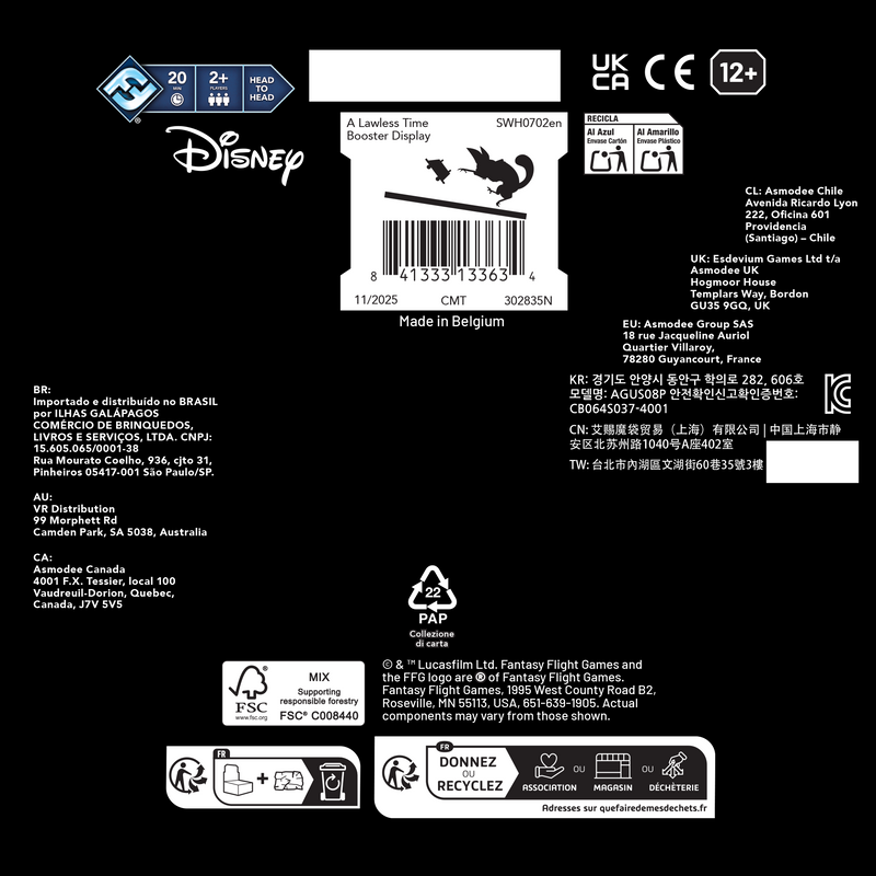 Load image into Gallery viewer, Star Wars: Unlimited - A Lawless Time: Booster Display bottom of box with barcode and company information.