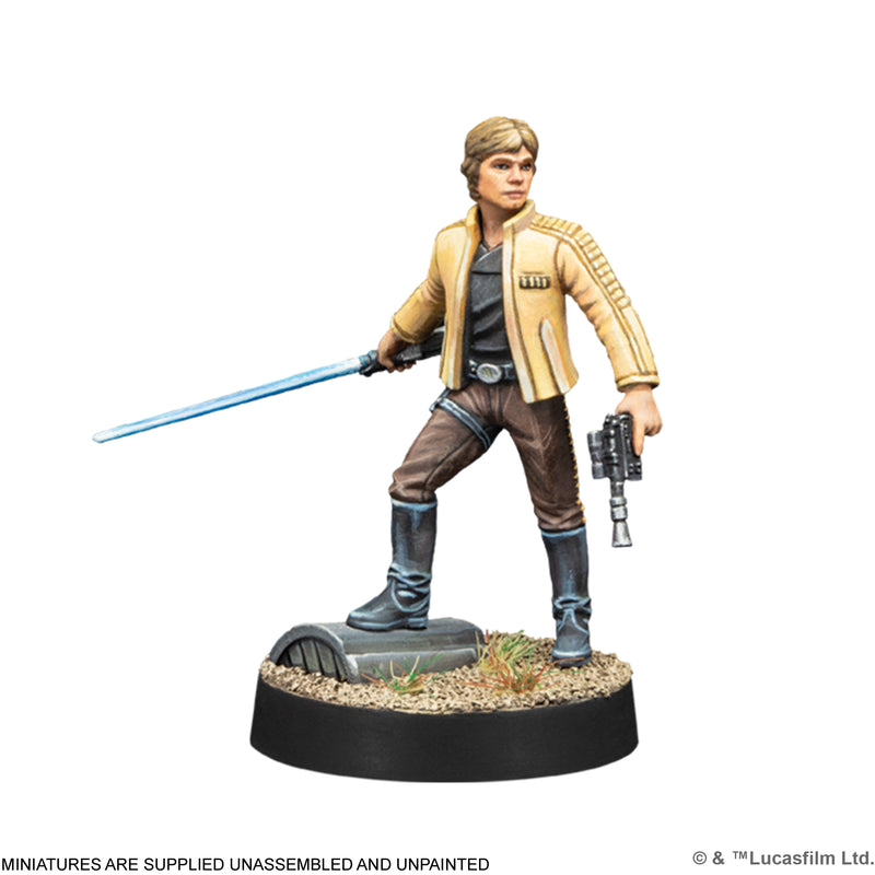 Load image into Gallery viewer, Star Wars: Legion – Rebel Alliance Starter Set - Luke Skywalker miniature. Note states miniatures are supplied unassembled and unpainted.