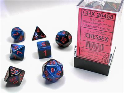 Gemini® Polyhedral Black-Starlight/red 7-Die Set – Asmodee USA