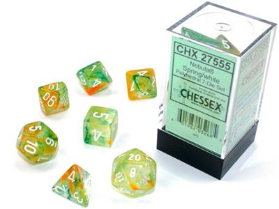 Nebula® Polyhedral Spring/white Luminary™ 7-Die Set – Asmodee