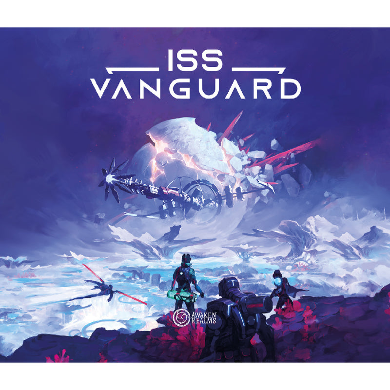 Load image into Gallery viewer, ISS Vanguard Board Game - front of box with sci-fi art design.