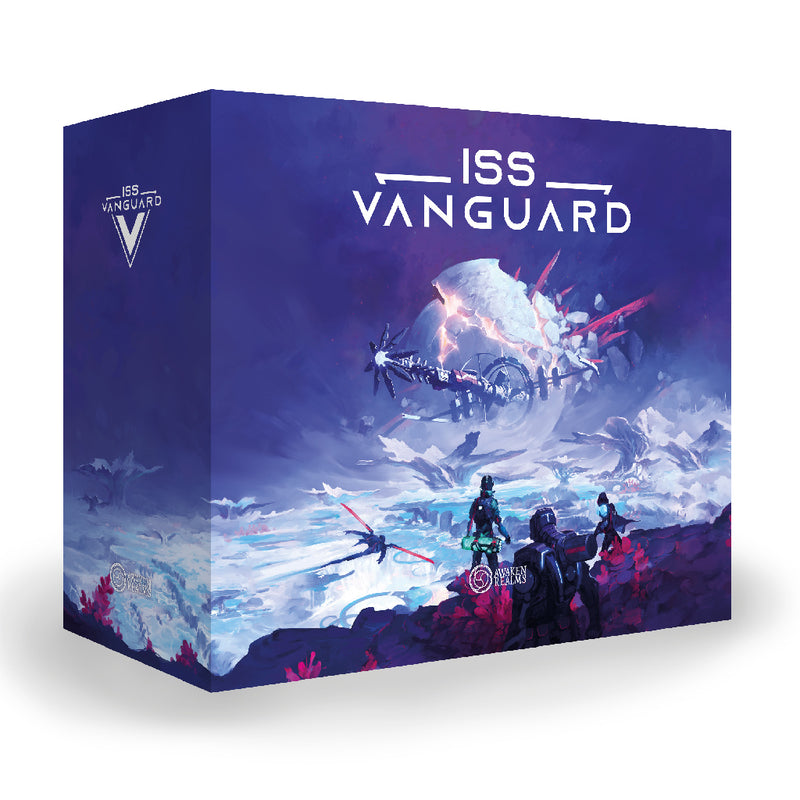 Load image into Gallery viewer, ISS Vanguard Board Game - front of box with sci-fi art design.
