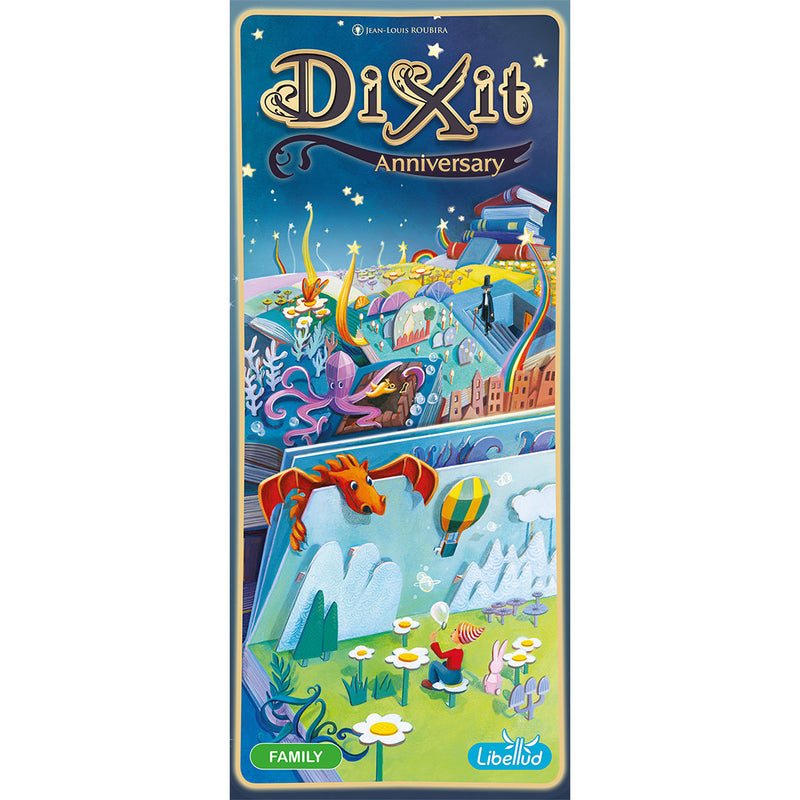 Load image into Gallery viewer, Dixit: Anniversary Board Game Expansion - front of box featuring illustration of pop-up book.