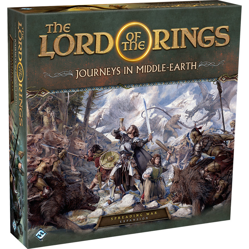 Load image into Gallery viewer, The Lord of the Rings - Journeys in Middle-Earth: Spreading War Expansion - Front of box with art work of Lord of the Rings characters.