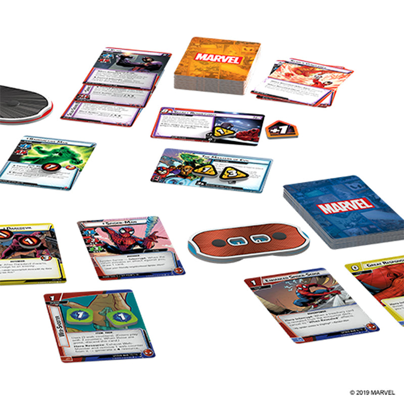 Load image into Gallery viewer, Marvel Champions: The Card Game - game cards, health tokens, and health counter displayed.