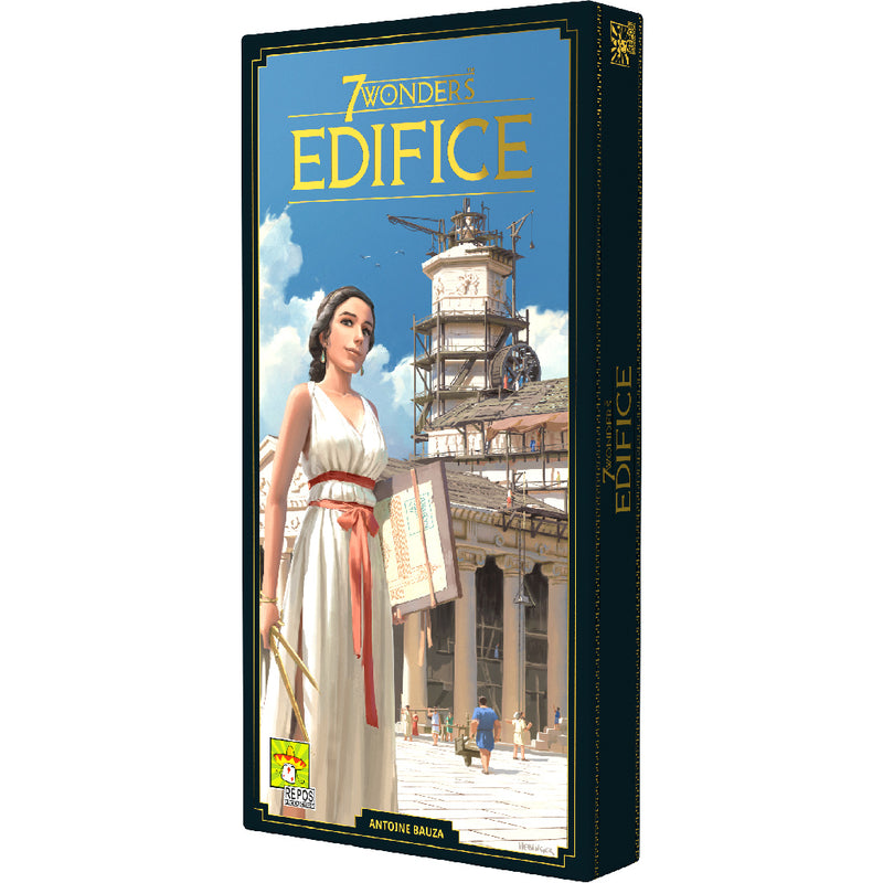 Load image into Gallery viewer, 7 Wonders: Edifice expansion front of box with art of ancient building under construction.
