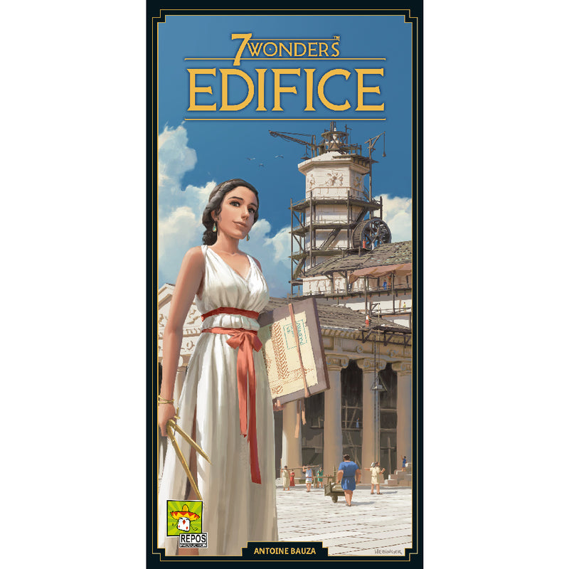 Load image into Gallery viewer, 7 Wonders: Edifice expansion front of box with art of ancient building under construction.