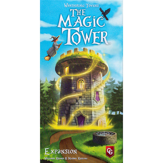 Wandering Towers: The Magic Tower expansion - front of box featuring art of magic tower.