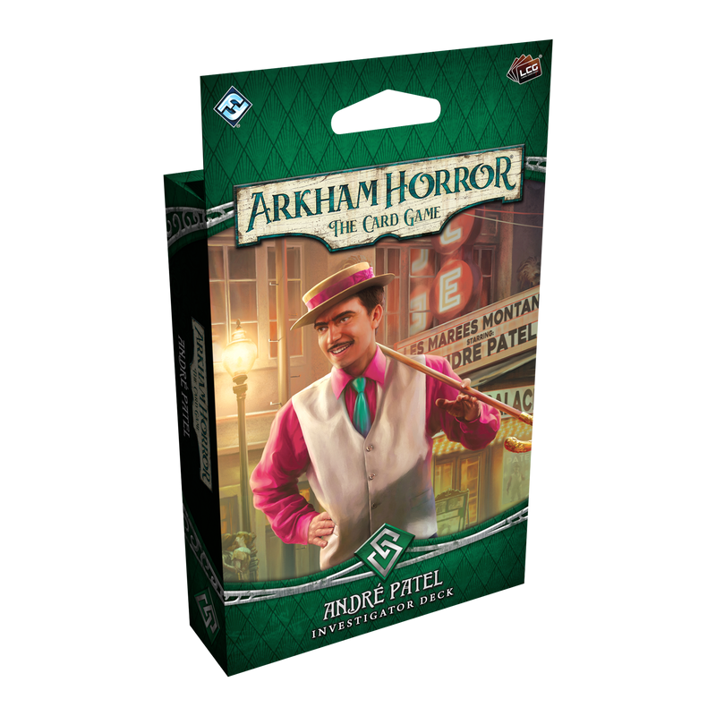 Load image into Gallery viewer, Arkham Horror The Card Game Andre Patel Investigator Deck packaging on a white background
