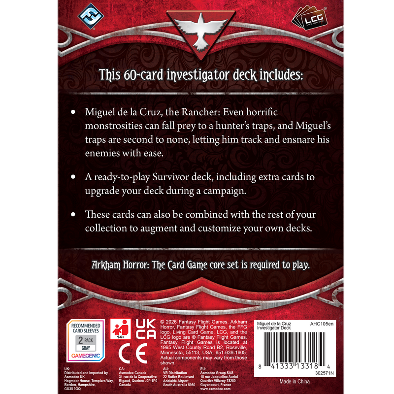 Load image into Gallery viewer, Back of a card game deck packaging with text and logos.
