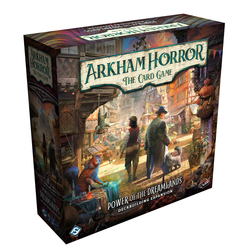 Load image into Gallery viewer, Arkham Horror: The Card Game – Power of the Dreamlands Deckbuilding Expansion - Front of box with art of investigators in the dreamlands.
