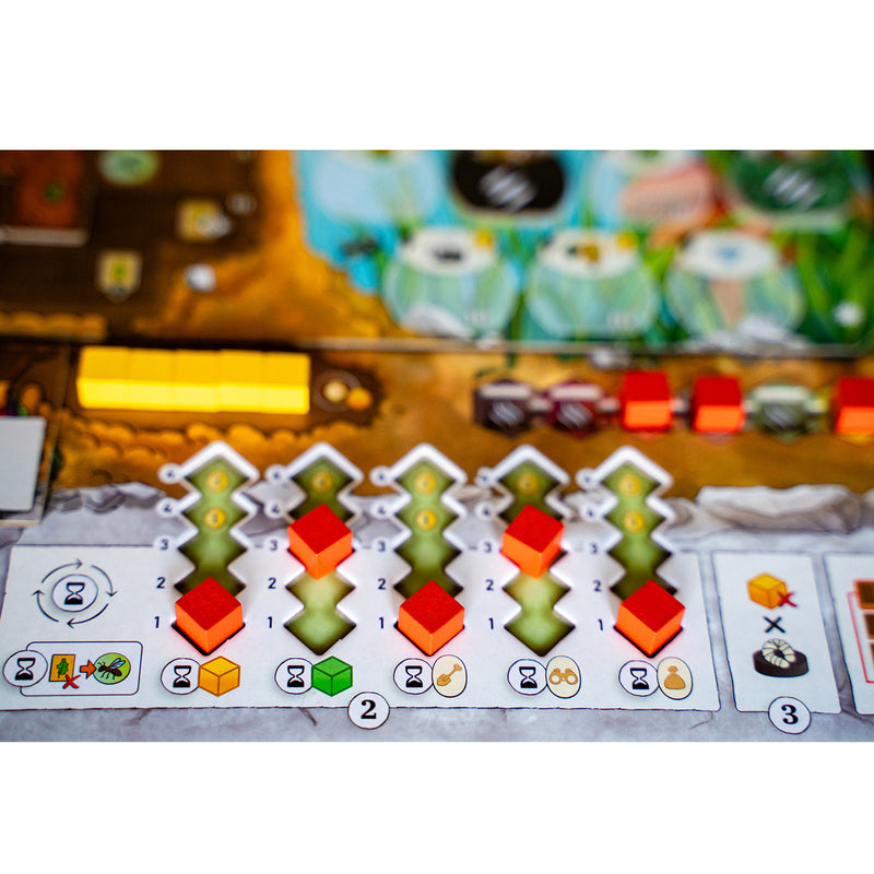 Load image into Gallery viewer, Ants Board Game - Player board with resource tracks displayed. 
