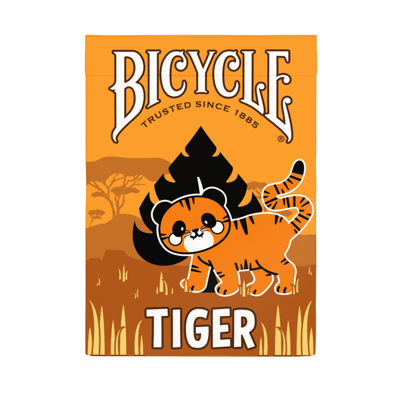 Load image into Gallery viewer, Bicycle Tiger Playing Cards - front of packaging featuring cartoon art of tiger.
