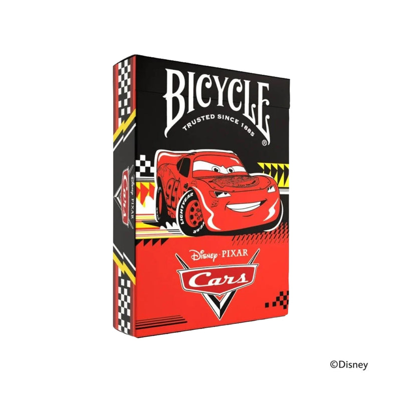 Load image into Gallery viewer, Bicycle Disney Cars Playing Cards - front of packaging featuring art of Lightning McQueen.
