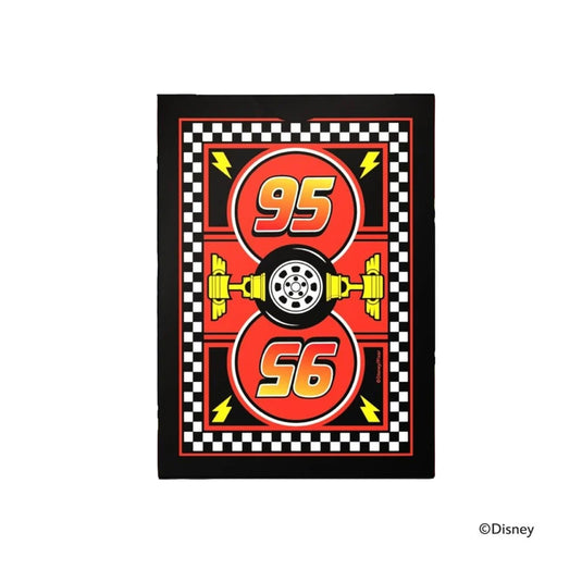 Bicycle Disney Cars Playing Cards - front of packaging featuring race track art design. 