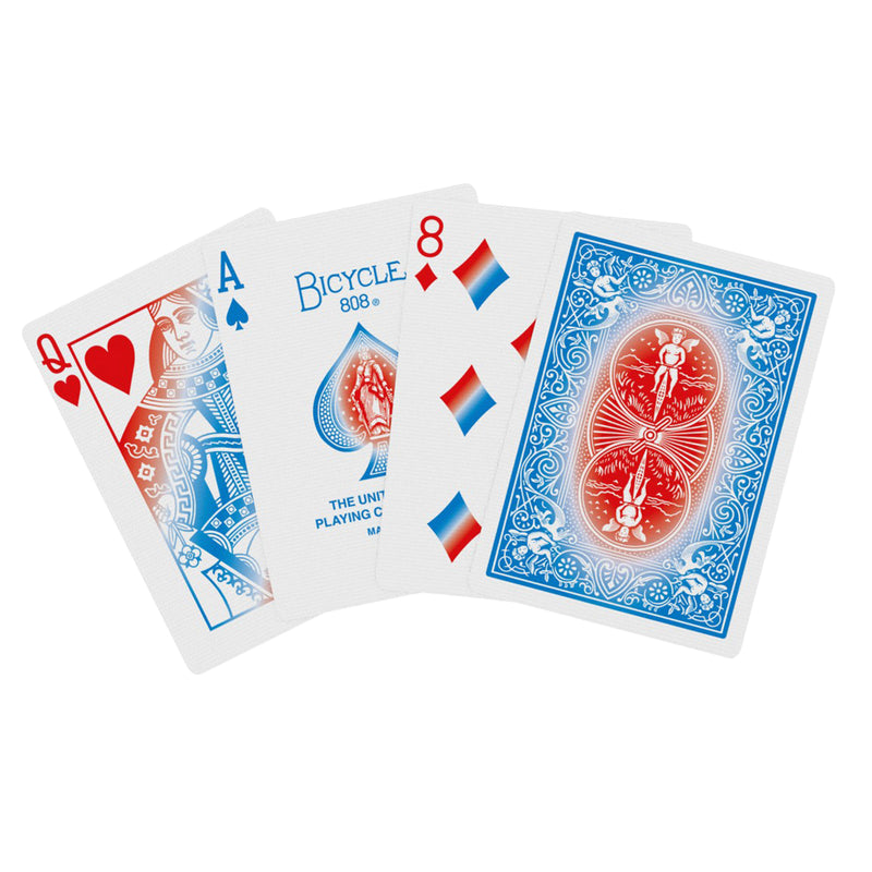Load image into Gallery viewer, Bicycle Sparkler Playing Cards - sample cards shown including queen of hearts, ace of spades, and eight of diamonds. 
