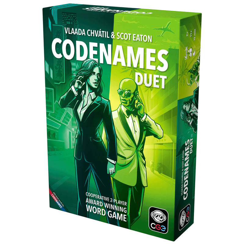Load image into Gallery viewer, Codenames: Duet Party Game - front of box featuring art of spies. 
