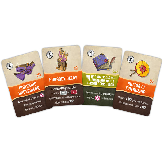 Codenames: Critical Role Adventures - Sample item cards displayed.