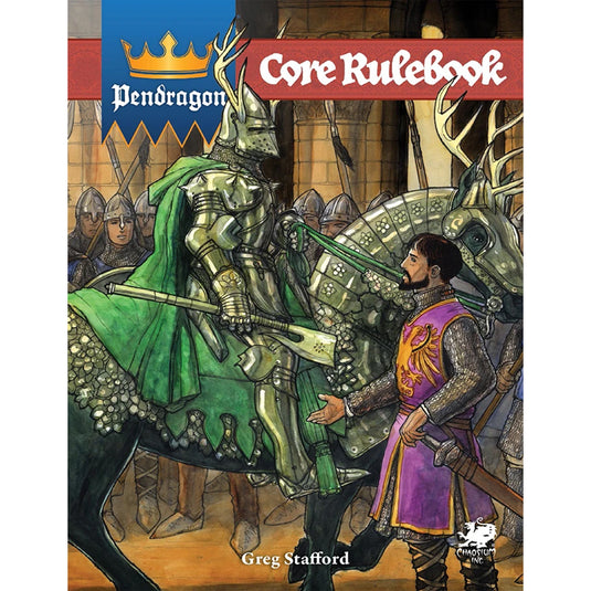 Pendragon: Core Rulebook - front cover featuring art of knights.