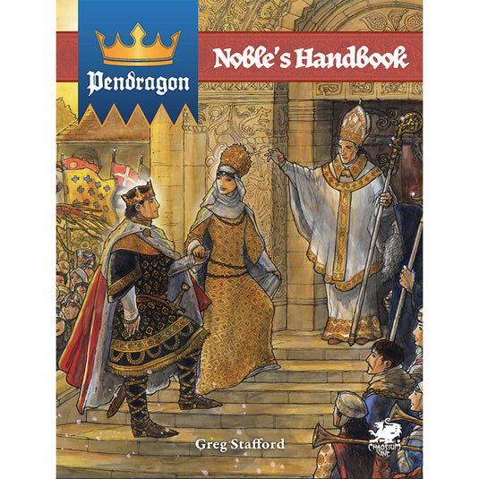 Pendragon Noble's Handbook - Front cover featuring art of nobles at a church.