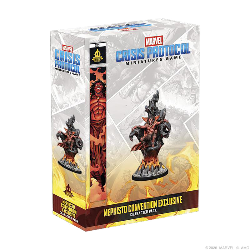 Load image into Gallery viewer, Marvel: Crisis Protocol – Mephisto Convention Exclusive - front of box featuring image of Mephisto miniature
