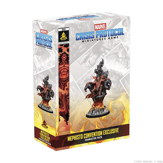 Marvel: Crisis Protocol – Mephisto Convention Exclusive - front of box featuring image of Mephisto miniature