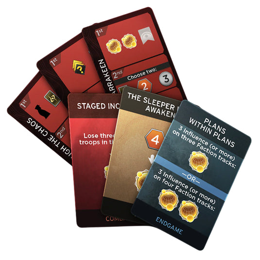 Dune: Imperium Board Game - sample cards shown with different actions and abilities. 