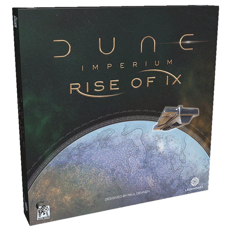 Load image into Gallery viewer, Dune: Imperium - Rise of Ix Expansion - front of box featuring art of planet and space ship.
