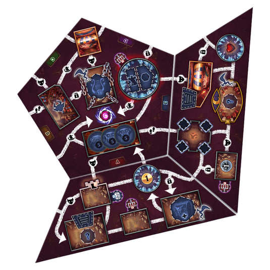 Clank! Catacombs: Underworld - three underworld map tiles displayed.