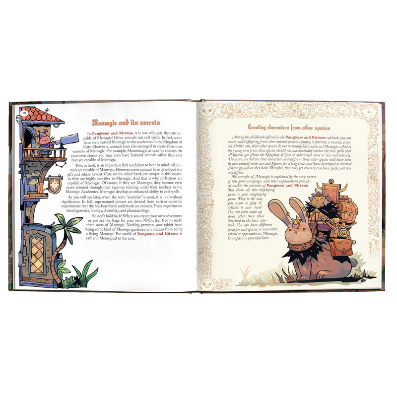 Load image into Gallery viewer, Dungeons &amp; Kittens - The Source of Meowgic - Sample 'Meowgic and it's secrets' page shown. 
