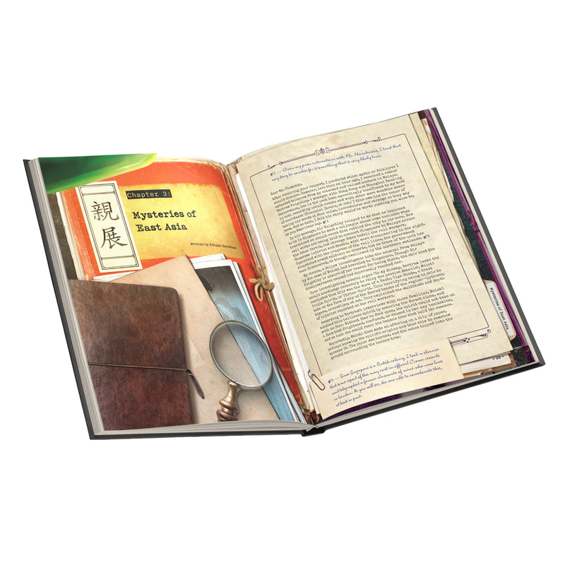 Load image into Gallery viewer, Arkham Horror RPG - The Thompson Files - view of sample book pages 'Chapter 3: Mysteries of East Asia'. 
