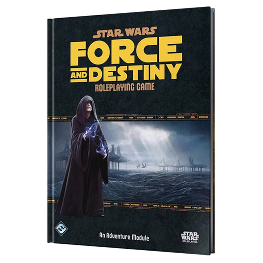 Star Wars: Force and Destiny - Unlimited Power - Front of book with title in yellow on black background. Cover features art of Emperor Palpatine. 