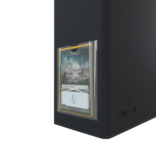 Prime D-Ring-Binder: Black - side of binder showing card insert