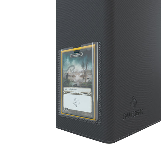 Prime Playset D-Ring Binder Black - side of binder showing card insert.