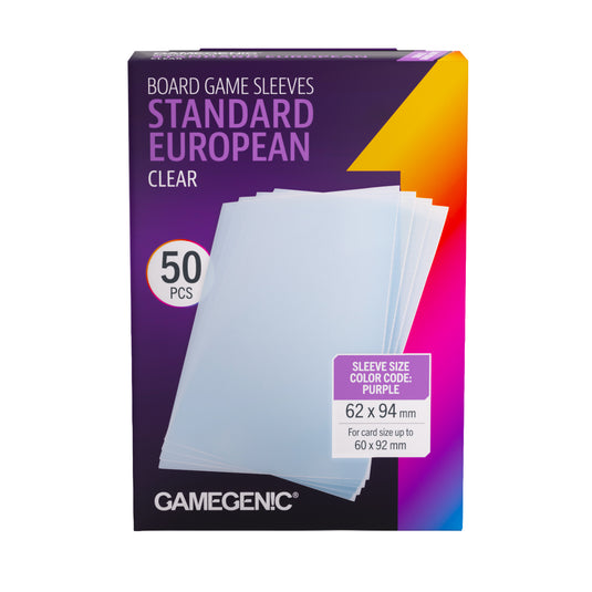 ffg card sleeve sizes Gamegenic Board Game Sleeves Standard European Clear – Asmodee USA
