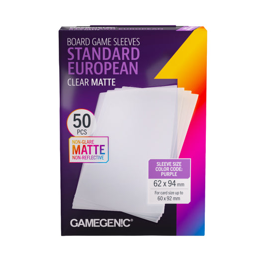Gamegenic Board Game Sleeves Standard European Clear Matte Asmodee USA Gamegenic Board Game Sleeves Standard European Clear Matte Asmodee USA