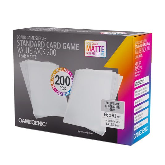 Gamegenic Matte Sleeves Standard Card Game-Size Value Pack 200 Asmodee USA Gamegenic Matte Sleeves Standard Card Game-Size Value Pack 200 Asmodee USA