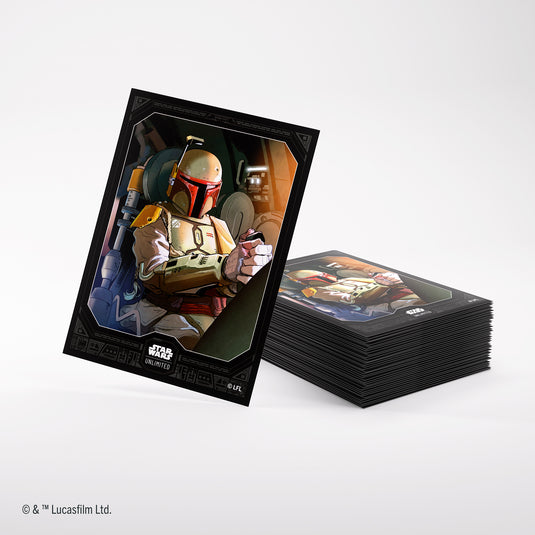 boba fett card sleeves 2022 Topps Star Wars: The Book of Blaster Box Star Wars Unlimited Green Art