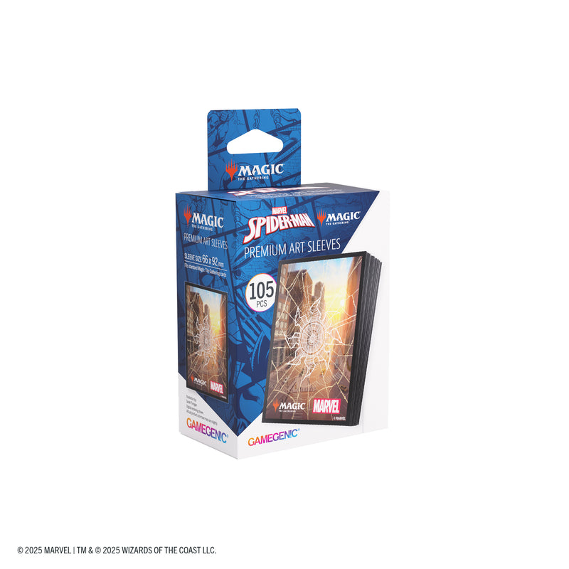 Load image into Gallery viewer, Magic: The Gathering | Marvel&#39;s Spider-Man Premium Art Sleeves - Spider-Man Plains
