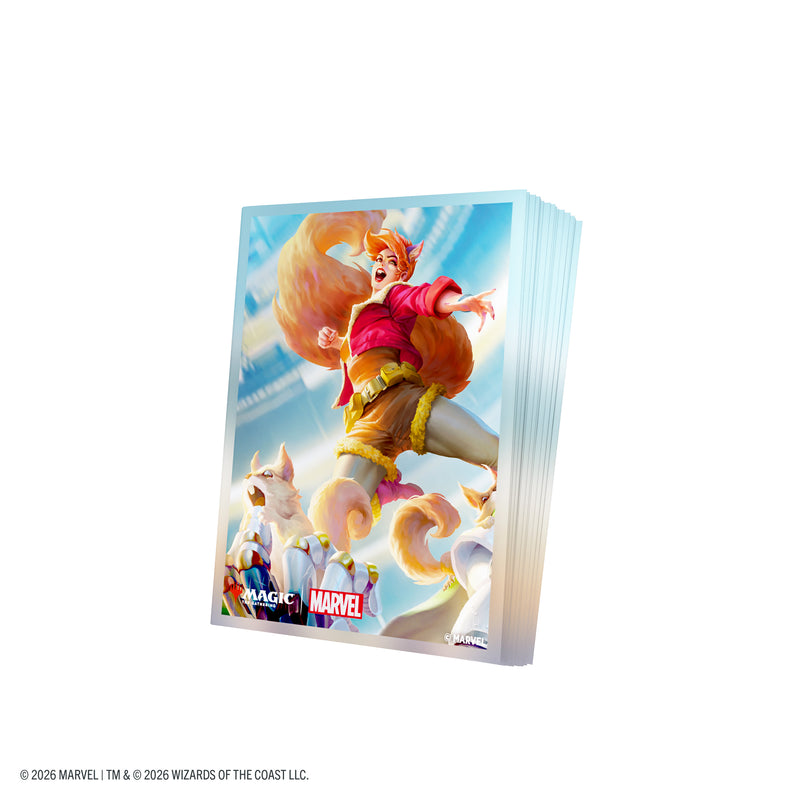 Load image into Gallery viewer, Magic: The Gathering | Marvel Super Heroes Premium Art Sleeves - Go Nuts! - Card sleeves with art of Squirrel Girl
